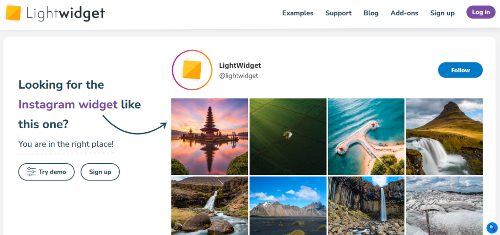 top instagram widget - LightWidget