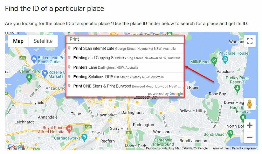 Google Place ID Finder
