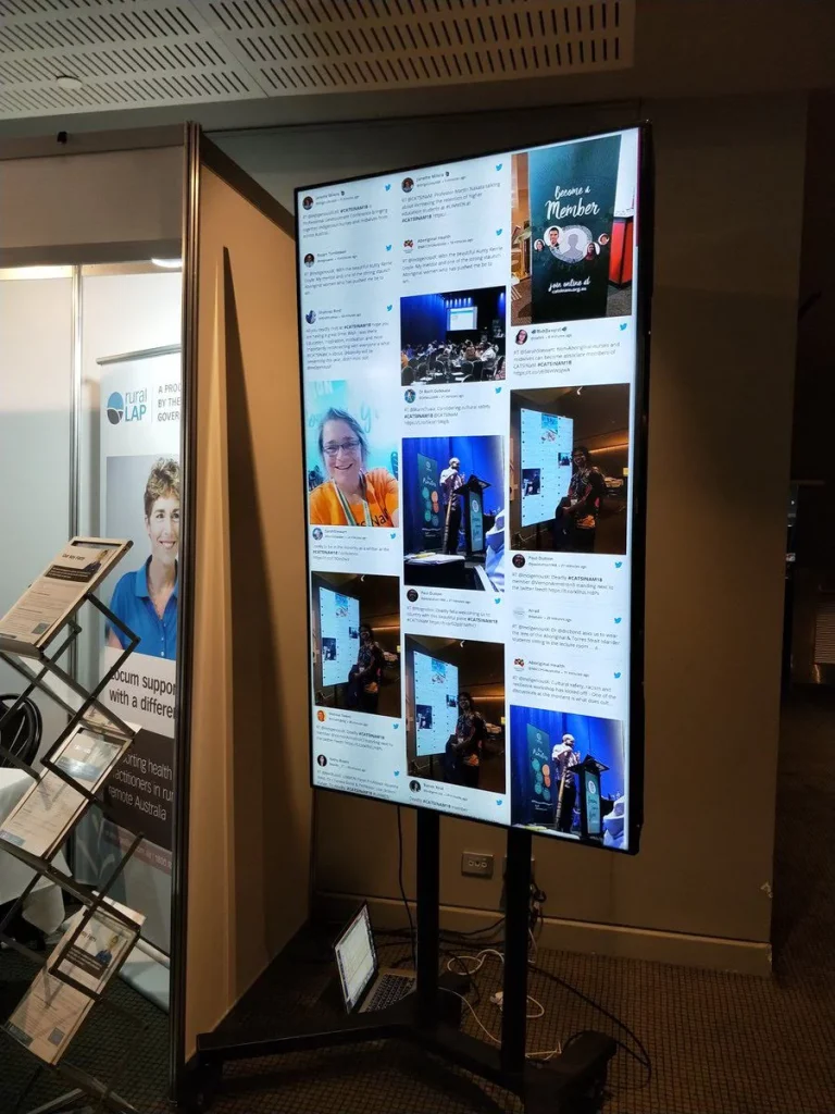 social media display for employee engagement